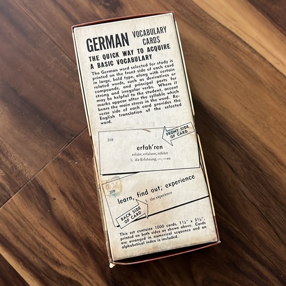 Vintage Vis-Ed German 1000 vocabulary cards Made in USA BX25 - Picture 2 of 8
